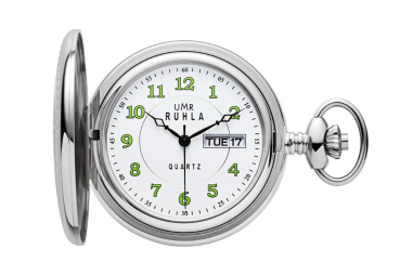 Taschenuhr , Jägeruhr mit Gürteltasche , Taschenuhr mit Sprungdeckel , Taschenuhr " Waidmann "